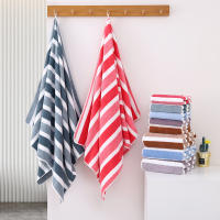 Juego De Toallas De Baño Con Patrón Rayado Toalla De Rostro Suave Absorbente Y Secado Rápido Para El Baño Y El Hogar - details 3