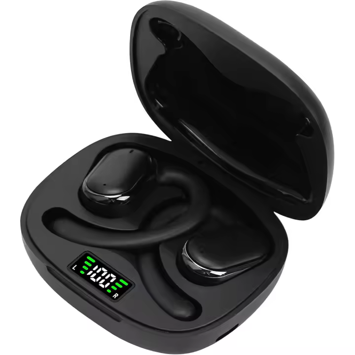 Auriculares de Oreja Abierta Bluetooth 5,3, with HD Mic y Cancelacion Ruido ENC,Graves Mejorados,Pantalla LED,Auricular Bluetooth Impermeable IPX7 - 1