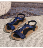 Nuevos zapatos de playa de alta gama de verano, ligeros, de lujo, a la moda, con diamantes de imitación, zapatos casuales para mujer, sandalias planas con banda elástica y punta con clip - details 32