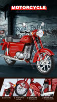 Modelo De Motocicleta Happy XF250 a Escala 1:10 Con Sonido Luz Y Absorción De Choque Neumáticos De Goma Regalo Para Niños Metal Diecast Rojo Verde - details 0