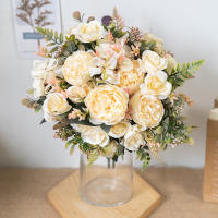 Rosa Artificial De Seda Para Decoración De Otoño Blancas Para Boda Y Navidad Flores Falsas Para Arreglo De Navidad Y Casa - details 4