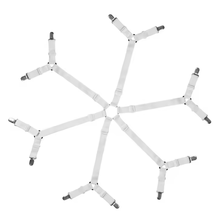  Clips Elásticos Ajustables Para Cama 12 Piezas Gancho Para Sábanas Y Colchón Antideslizante Cinturón Fijador Para Fundas De Sábanas Y Edredones - 1
