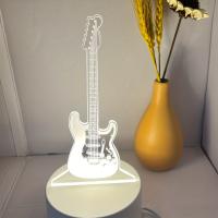 Lámpara De Mesa LED 3D Estéreo Para La Habitación Luz Nocturna En Forma De Guitarra Luz De Noche Acrílica Para El Borde De La Cama Luz Caliente Blanca - details 1