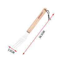 DESEOS Tenedor de Barbacoa Profesional con Mango de Madera – 36.5 cm de Longitud Total y  3.5 cm de Ancho – Ideal para Asados, BBQ y Cocina al Aire Libre - details 0