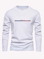 Camiseta De Algodón Puro 100% Para Hombre Estampado De PARIS Cuello Redondo Manga Larga Cómoda Y Casual Para El Verano - details 5