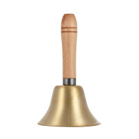 Campana De Mano De Latón Para Boda Y Festival Con Mango De Madera Campana De Escritorio Silbato Fuerte Para Decoración - details 0