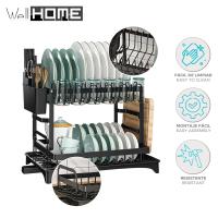 WellHome Escurreplatos de Tres Niveles color Negro – Organizador de Platos de Gran Capacidad para Cocina y Fregadero - details 1