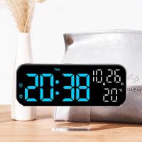 Multifunctional LED Digital Clock, Voice-Activated Alarm Clock, Temperature Monitoring Clock, 2 Sets of Alarm Clocks, 3 Gears Brightness Adjustment, 23 Hours 9 9 Minutes 59 Seconds Countdown Timer - details 1