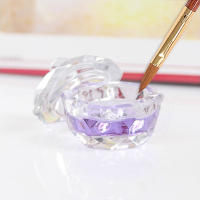 Taza De Vidrio Para Arte De Uñas Con Tapa Lámpara De Sobremesa Para Líquidos De Acrílico Limpiador De Cepillo De Uñas - details 2