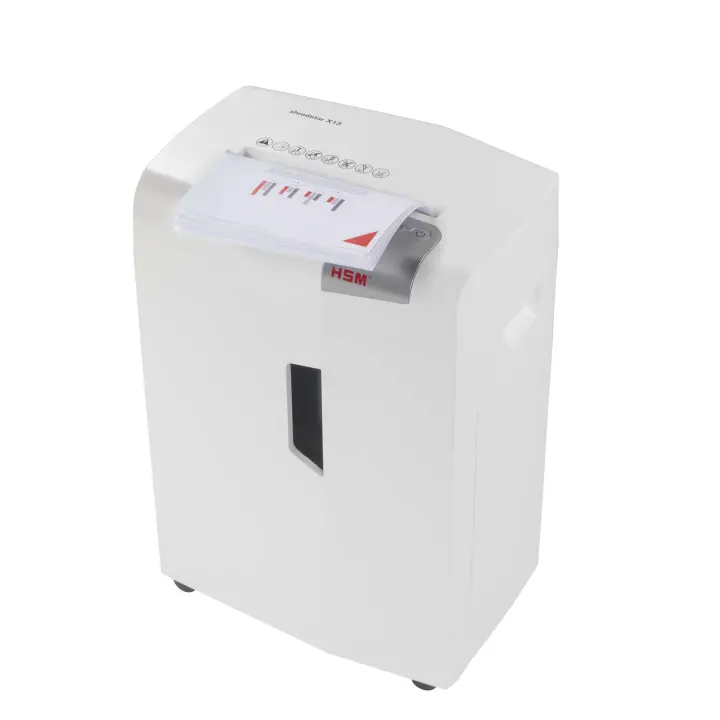HSM X13 triturador de papel Corte en partículas 57 dB 4 mm Plata, Blanco - 1