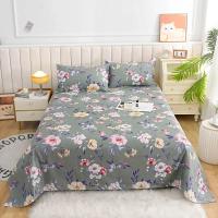 Sábana Plana De Cama Doble Con Estampado De Flor Roja Sábana Superior De Poliéster 100% Para Cama Individual/Reina/King - details 7
