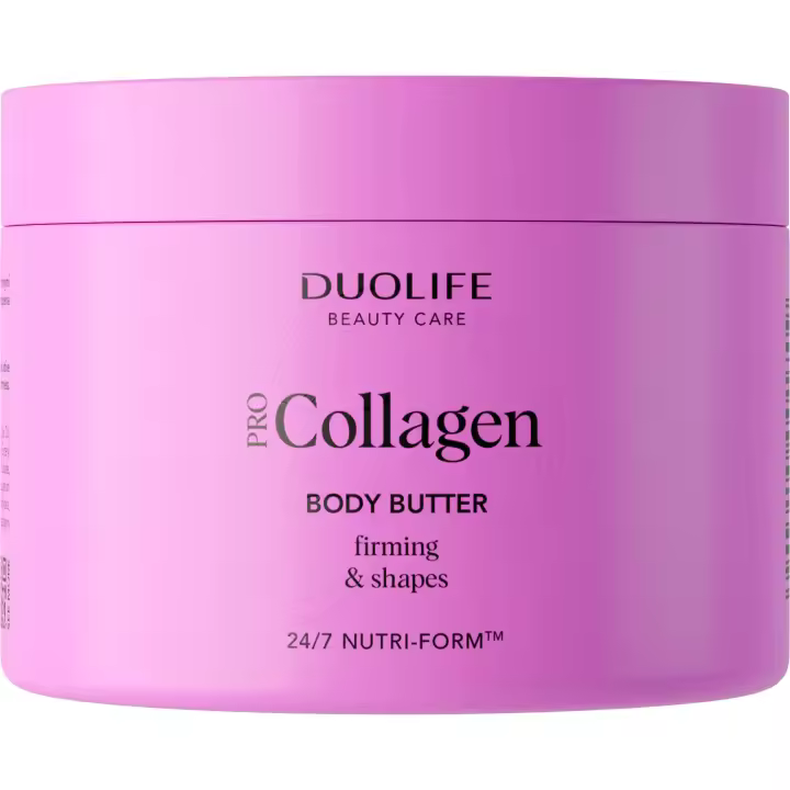 Collagen Body Butter 200 ml Duolife, Manteca Corporal Reafirmante - Mejora Hidratación y Elasticidad de la Piel - 5 Ácido Hialurónico y 8 Extractos de Plantas - 1