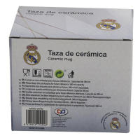 Real Madrid Taza Cerámica 380ml, Diseño con Escudo, Producto Oficial Real Madrid, Regalo Cumpleaños Niños, Niñas y Adultos, Navidad, Reyes, Taza Fútbol, color Blanco - details 1