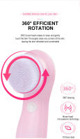 Limpiador facial eléctrico tres en uno, cepillo de limpieza facial con masaje giratorio multifunción, dispositivo de limpieza facial para limpieza de poros y espinillas, rosa - details 8