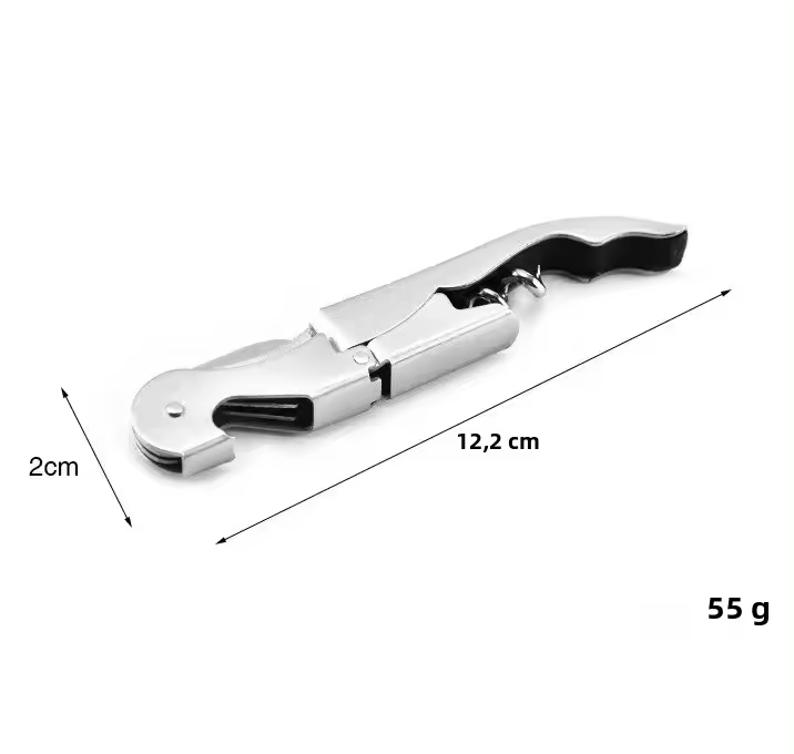 Abrepuertas Profesional De Acero Inoxidable Con Doble Bisagra Para Restaurante Y Bar Abrebotellas De Vino Y Cerveza Para Bartenders Y Waiters - 1