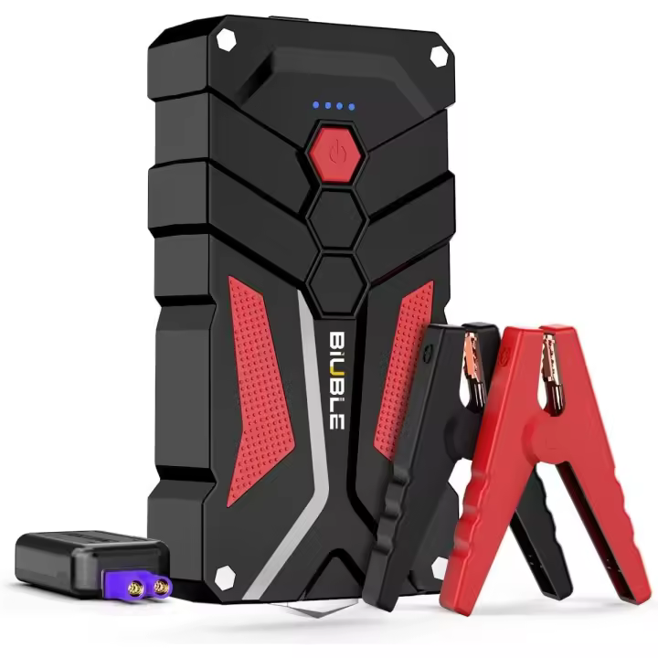 BIUBLE Arrancador de 21800mah pico de 12 V para coche, paquete de refuerzo de batería con USB de carga rápida 3.0, caja de salto de litio con luz LED (hasta 8 L de gasolina o 6.5 L de motor diésel) - 1