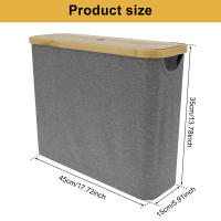 Cesta De Papel Toiletto Con Tapa Organizador De Almacenamiento Para Baño Soporte Libre Para 12 Rolls De Papel Higiénico Ecológico De Madera Rectangular - details 7