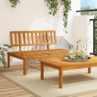vidaXL Set de sofás de palets o mesas de jardín madera maciza de acacia en modelo Esquina + Mesa/Mesa/sofá central y más | acolchados duraderos para sofás de jardín terraza exterior - details 2