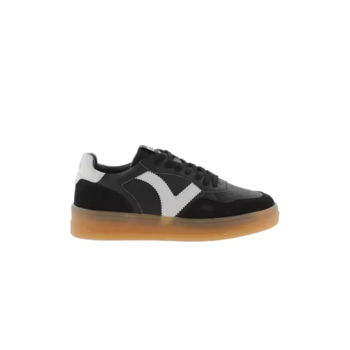 Zapatillas Victoria Seul Efecto Piel Negro - 1