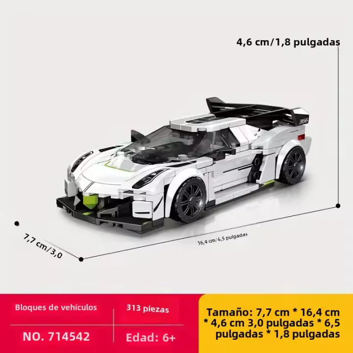 Bloques De Construcción DIY De Coche Deportivo Creativo Para Niños 4 Estilos Vehículos Técnicos Juguetes Educativos De Modelado - 1