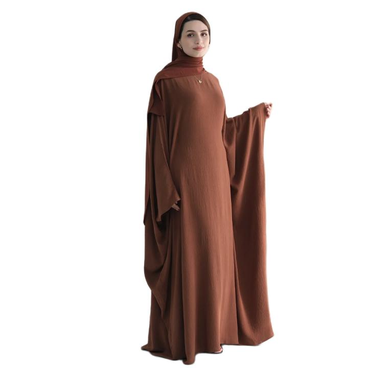 Latest Islamic Clothing Oversize Modest Abaya Women Muslim Dress Loose Prayer Batwing Sleeve Abaya Turkey Eid Ramadan Abaya Robe
