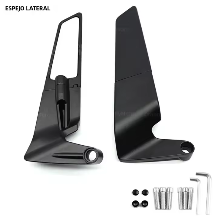Kit De Espejos Para Motocicleta Honda CB650R R Con Alas Ocultas Ajustables En Rotación Material De Aluminio CNC Vidrio Transparente - 1
