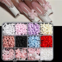 Kit De 500PCS De Arte De Uñas 3D Con Decoraciones De Resina Luguillos Y Perlas Planas En Formas Variadas Embellecimientos DIY Sin Olor - details 4