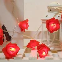 Luces De Rosas Románticas Con 10/20 LED Para Decoración De Bodas Y Fiestas Guirnalda De Flores Artificiales Lámpara Nocturna De Fairy Light - details 1