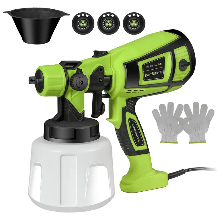 Pistola de pintura eléctrica conveniente con 5 boquillas y 3 patrones. Pulverizador de pintura para contenedor de gran capacidad de 1400 ml. Fácil de limpiar. Ideal para muebles, vallas, puertas de pared, bricolaje, etc. - 1