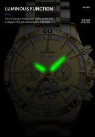 Reloj Mecánico Para Hombre GLENAW 2024 Resistente Al Agua Luminoso Acero Inoxidable Con Fecha Calibre Automático Skeleton Fashion - details 4