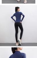 Chaqueta Deportiva De Mujer Con Cierre De Cremallera Y Flecos Secado Rápido Sudadera Para Ejercicio Estilo Slim O-Neck - details 18