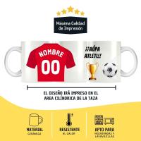DEREGALOOS Taza de Fútbol Personalizada del Atletico de Madrid para forofos y aficionados - details 2