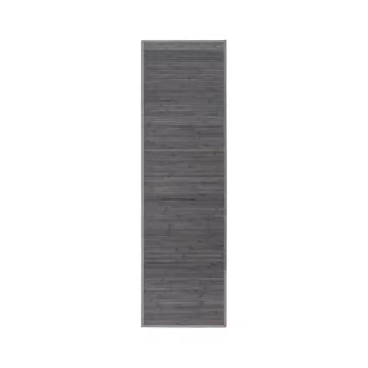 Dcasa Alfombra pasillera de bambú gris de 60 x 200 cm - 1