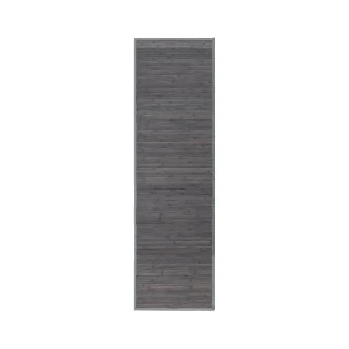 Dcasa Alfombra pasillera de bambú gris de 60 x 200 cm - 1