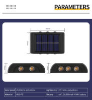 Lámpara Solar De Pared 4/6/8/10 LEDs Para Jardín Y Paisaje Exterior Luz Decorativa De Calle Impermeable Iluminación Dual - details 5