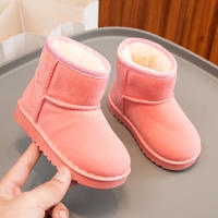 Botas De Nieve Para Niños Estilo Conciso De Peluche Sólido Color Unisex Botas Cortas Invierno Antideslizantes Tallas 23-36 - details 13