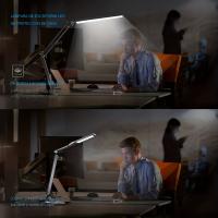 Lámpara De Escritorio LED Plegable Con Brazo Largo Y Ajuste De 3 Colores Luz De Mesa Para Dormitorio Sala De Estar Lectura Computadora - details 13