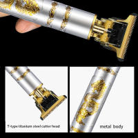 Afeitadora Recargable Para Hombres Corte De Pelo Vintage Barbería USB Carga Negra Dragón Tanyi ABS Adulto Eléctrico - details 3