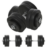 HOMCOM Juego de Mancuernas Ajustables Juego de Pesas y Mancuernas 8x5 kg 4x1,5 kg y 2 Barras Total 50 kg para Ejercicio Entrenamiento en Casa Gimnasio Oficina Negro - details 0