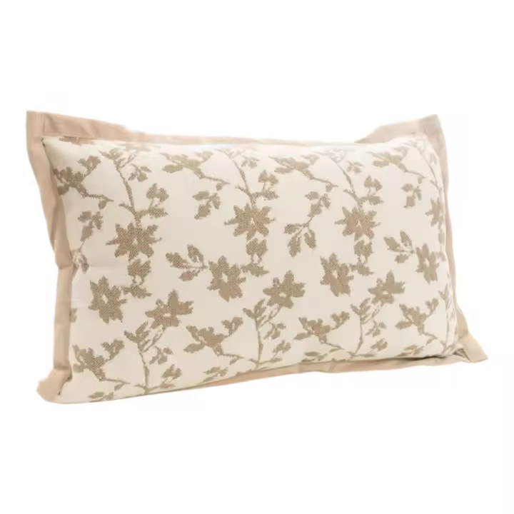 Cojin poliester Beige, blanco 30x50x10cm. El mejor complemento para tu hogar. - 1