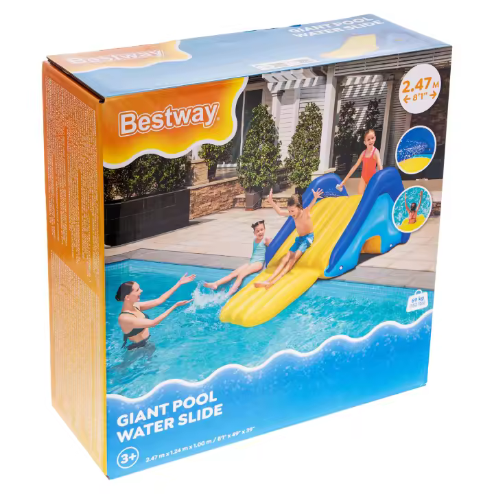 BESTWAY Tobogán Hinchable Infantil para Piscina Giant Pool 247x124x100 cm Multicolor - 1