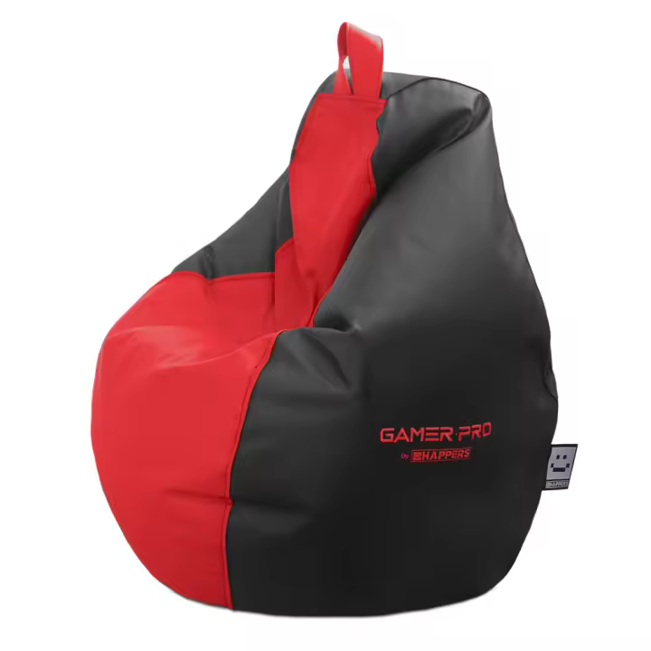 HAPPERS Puff Gamer PRO Polipiel Rojo XXL con Respaldo Alto y Garantía Extendida - 1