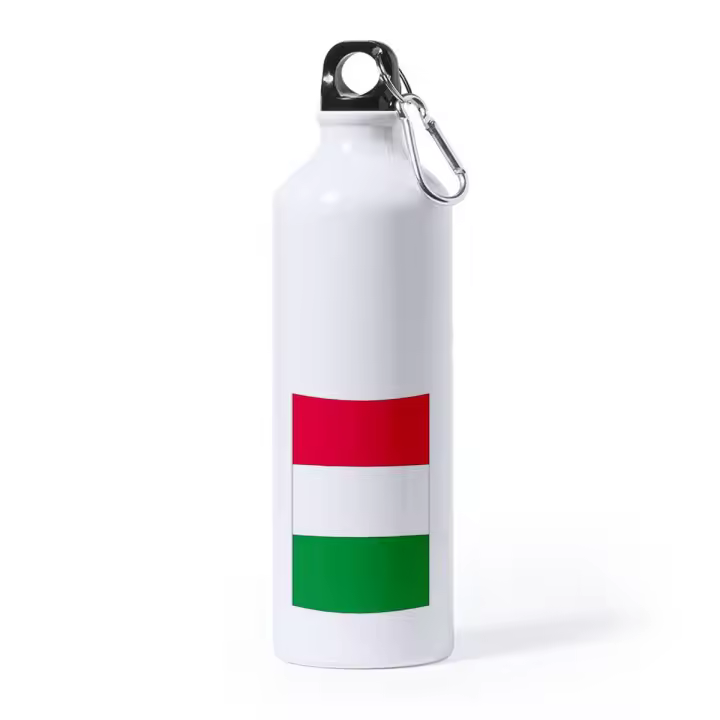 BIDON GRANDE 800 ML ACERO INOXIDABLE BANDERA DE ITALIA ROMA deporte deportivo con mosqueton botella torredepizza pizza cesar - 1