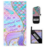 Toalla de playa de microfibra con estampado de sirena, de secado rápido, estilo europeo y americano - details 7