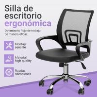 DASCK - Silla de Oficina Silla de Malla Altura Ajustable para Trabajo Silla Escritorio Ergonómica Giratoria Posición reclinable hasta 125º - details 3