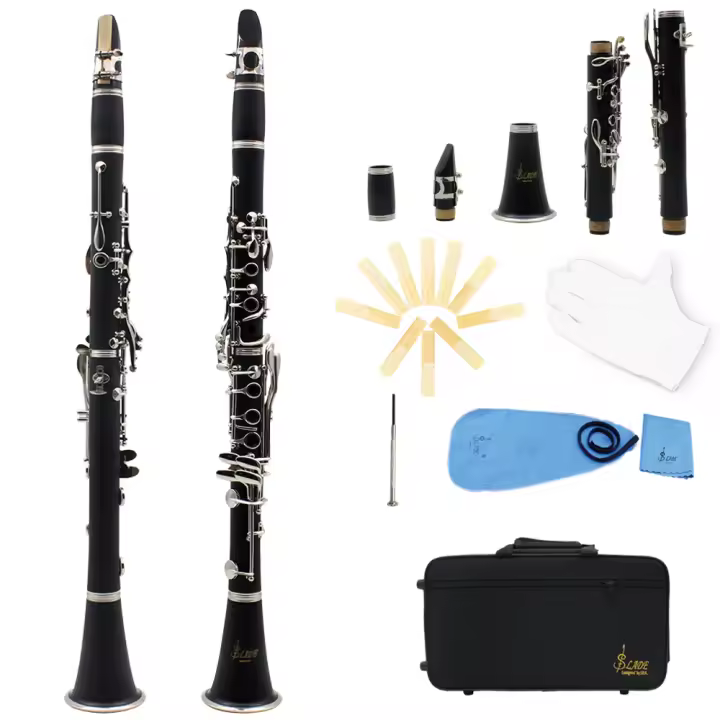 SLADE Clarinete Bb De 17 Teclas En Bakelite Instrumento De Viento Profesional Con Caja Y Fibras Musical Partes De Instrumento - 1