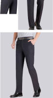 Pantalones Formales Para Hombre Verano Delgado Otoño Grueso Negro Azul Gris Elástico Negocios Sueltos Talla Grande Oficina - details 5