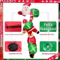 Inflable De Navidad 2.4M Tres Clausulas Subiendo Con Luz Interior De LED Decoración De Jardín Exterior Propiedades Navideñas De Tela - details 6