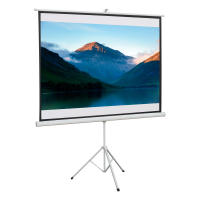 HOMCOM Pantalla para Proyector Plegable Manual 84” Pulgadas Pantalla de Proyección Formato 4:3 con Altura Ajustable Cine en Casa Presentaciones Películas 171x131 cm Blanco - details 0