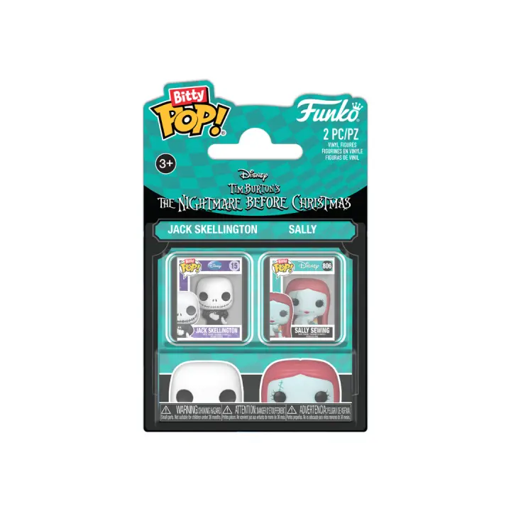 Funko Bitty Pop Disney Pesadilla Antes De Navidad Pack x 2 Unidades Jack Skellington y Sally Sewing Figura Coleccionable - 1